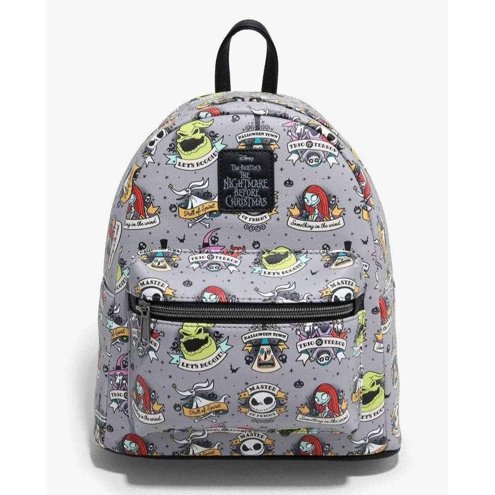 NEW! Loungefly Nightmare Before Christmas Tattoo Art‎ AOP Backpack & Wallet SET!